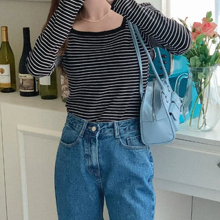 Square neck knit top