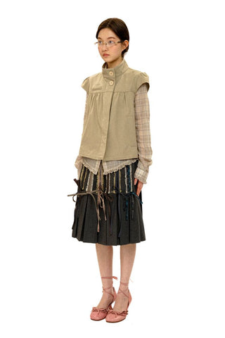 [Moromoro2] Puff Sleeve A-Line Short  Jacket