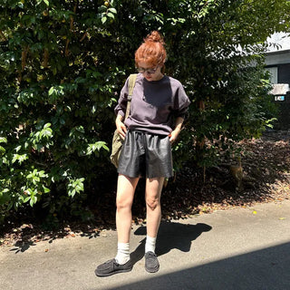 Faux leather shorts