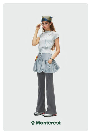 [Monterest] Reflective Print Bubble Sports Skirt