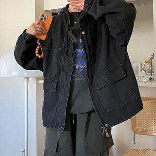 Hooded denim jacket