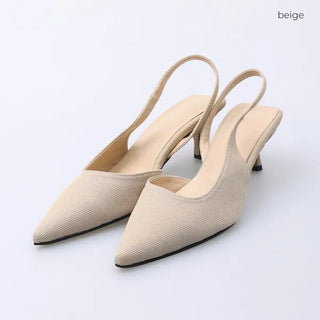 Stiletto slingback mid-heel