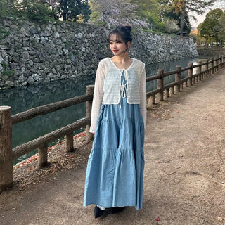 String denim camisole dress