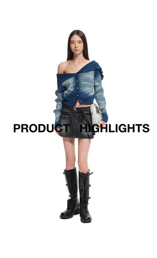 [NOTAWEAR] Denim Lightning Cardigan