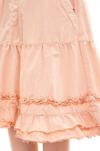 [Moromoro2] Layered Waist Ruffle A-Line  Skirt