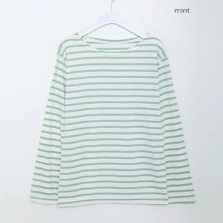 haru stripe boat neck T