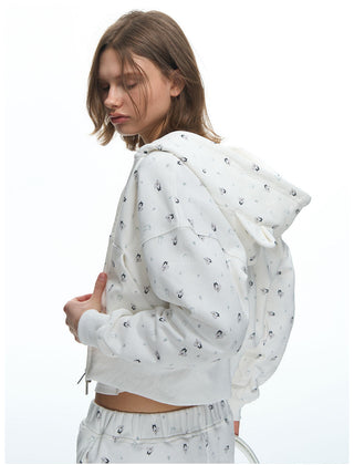 [NECY] Mimora Allover Print Hoodie Jacket & Sweatpants Set