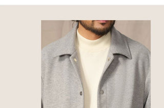 [CULTUM] Knit Collar Snap Button Jacket