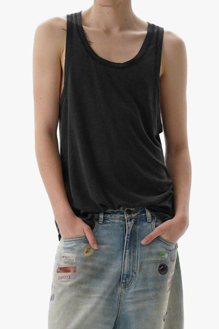 [MASONPRINCE] Washed Ribbed  Sleeveless Top