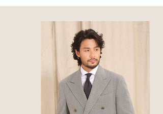 [CULTUM] Herringbone Brushed Double-Breasted Suit