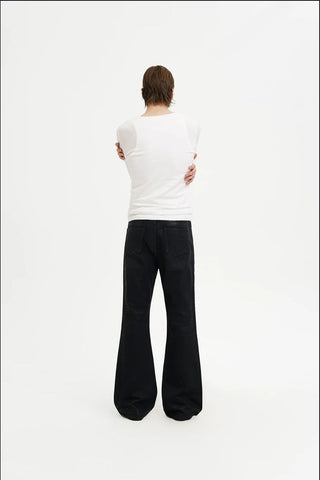 [MASONPRINCE] Black Waxed Coated Denim Jeans