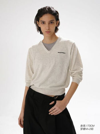 [MASONPRINCE] Colorblock V-neck Knit