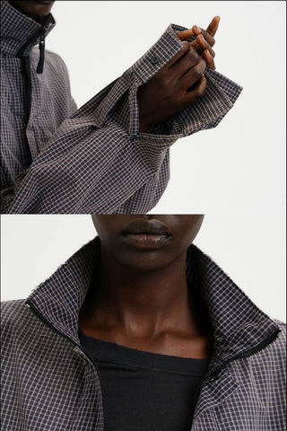 [MASONPRINCE] Cotton Check Shirt Jacket with Zipper