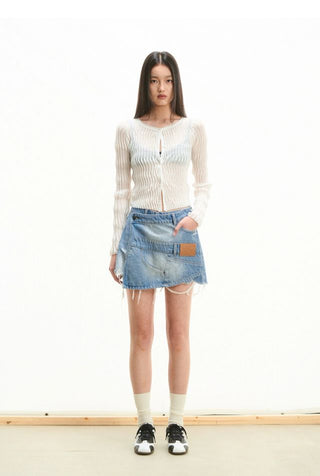 [NOTAWEAR] Misplaced patchwork Denim Shorts