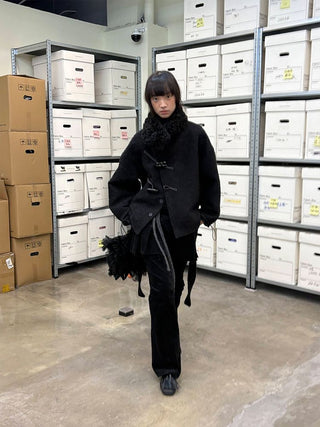 [NeverSeez] Boucle Toggle Short Coat