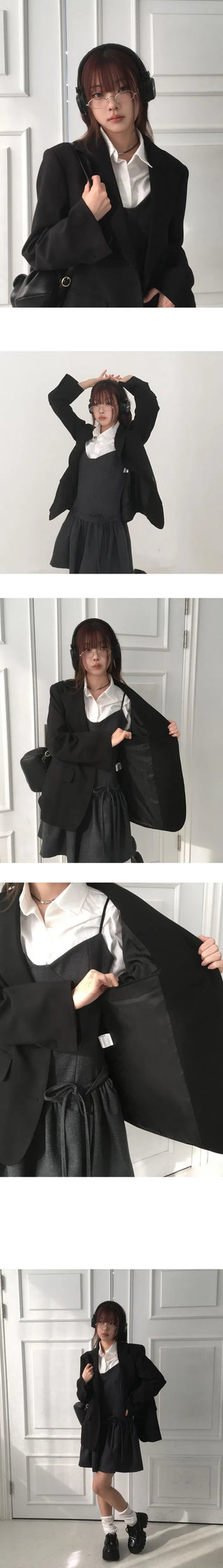 Semi-overfit single blazer jacket jk - 4 colors