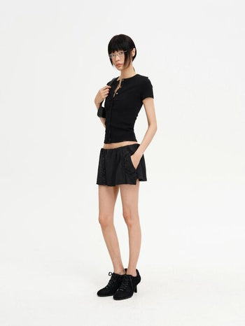 [MASONPRINCE] Deconstructed Cotton Mini Skirt