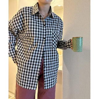 Loose check shirt