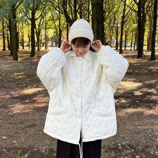 Oversized quilted collar jumper