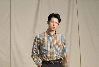 [CULTUM] Brushed Cotton Plaid Button-Down Shirt