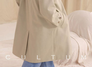 [CULTUM] Washed Cotton Balmacaan Coat