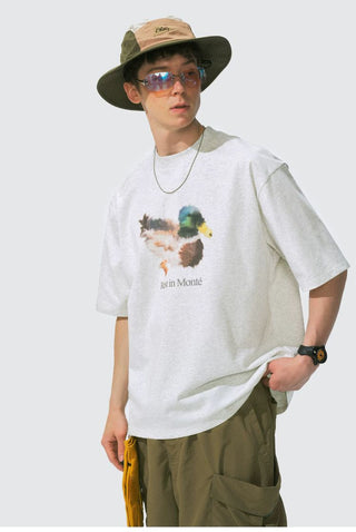 [Monterest] Ink Print Relaxed Fit Crewneck T-Shirt