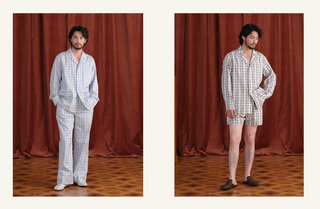 [CULTUM] Piped Plaid Cotton Pajama