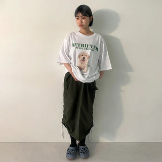 Nylon cargo skirt