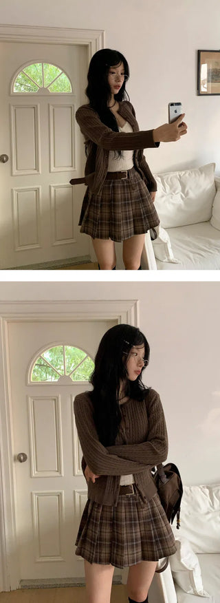 Fur Twisted Round Knitwear Cardigan