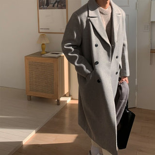 Butt Herringbone Long Double Coat (2 colors)