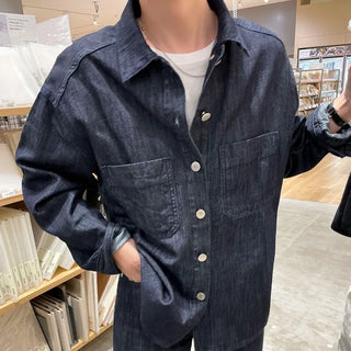 hake black denim shirts