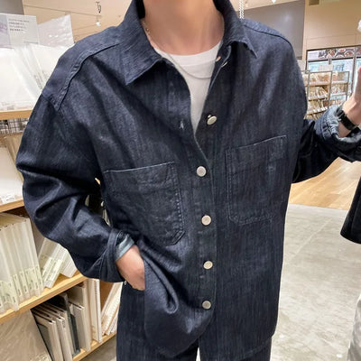 hake black denim shirts