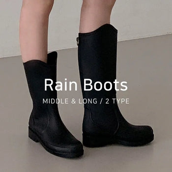 [Mid-Long] Color Rain Boots 0447 (3 colors)