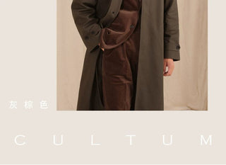 [CULTUM] Washed Cotton Balmacaan Coat