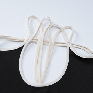 Cross front halter hollow out backless cut out midi dress