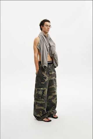 [MASONPRINCE] Reversible Camo Wide Cargo Pants