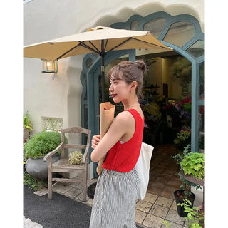 Linen Square Sleeveless Knit