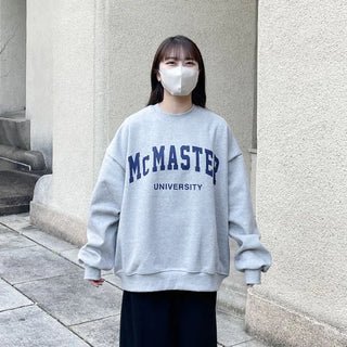 Fleece-lined printed sweatshirt