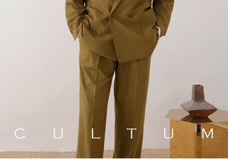 [CULTUM] Washable Bamboo Fiber Double-Breasted Suit Set