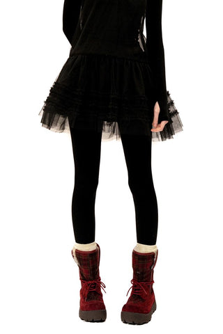 [Moromoro2] Plaid Fur-Lined Platform Snow  Boots