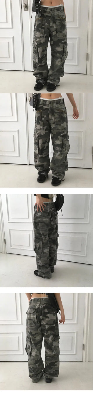 Military Camo Cargo Semi-Wide Pants - 3 Colors