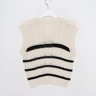 Striped knit vest