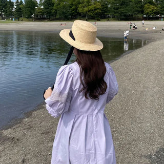 Ribbon boater hat