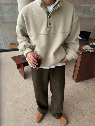 Steady Fleece-Lined Corduroy Wide Pants