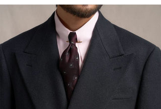 [CULTUM] Wool Twill Double-Breasted Peak Lapel Suit
