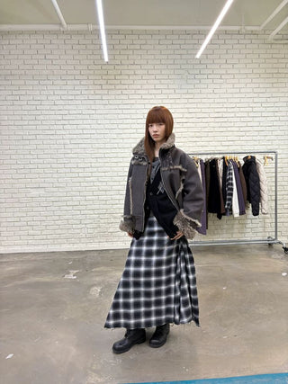 [NeverSeez] Argyle Layered Knit Cardigan