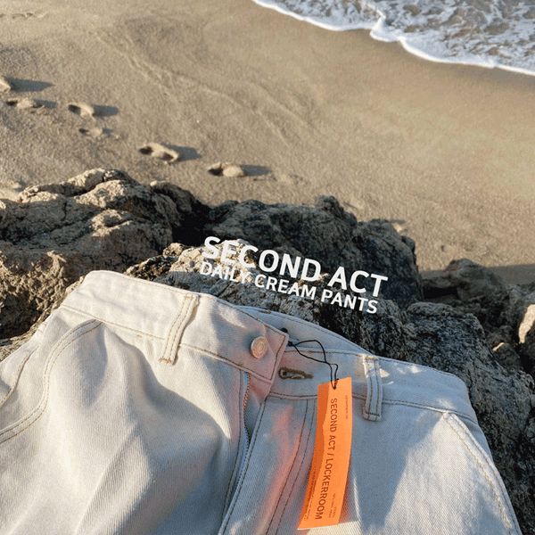 Daily knit cream pants