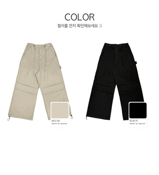 [2-way] Carpenter Tucked Wide Pants