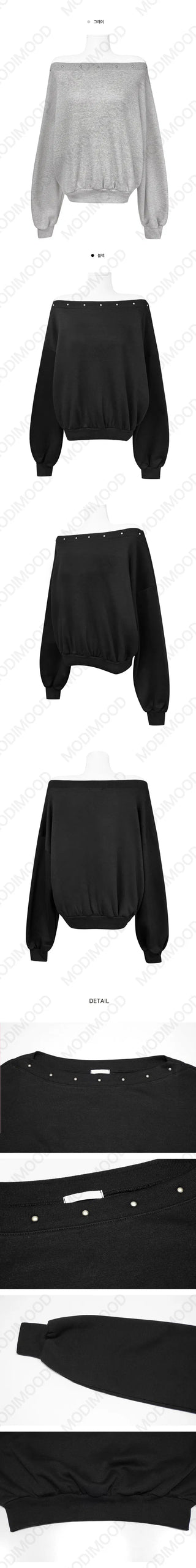Sina One-Off Studded Sweatshirt- 2 Colors