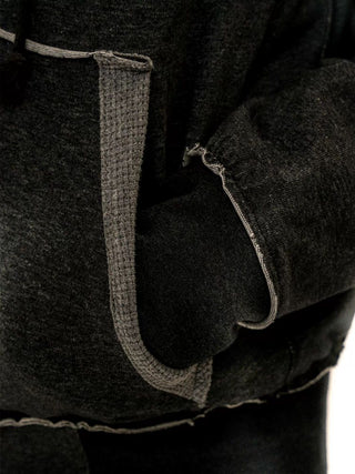 [Moromoro2] Raw-Edge Reversible Waffle Zip  Hoodie
